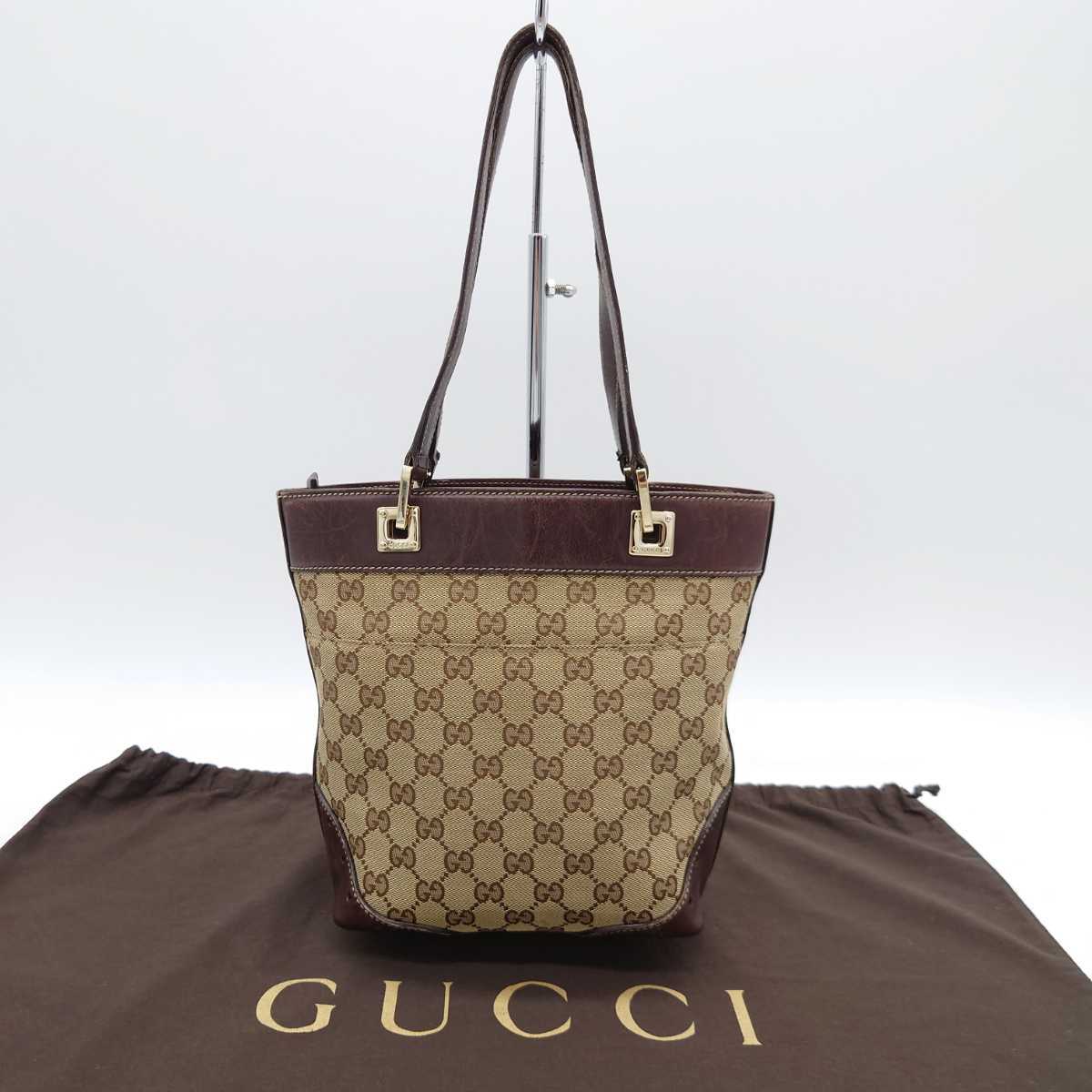 1円~ GUCCI グッチ ホースビット金具 ロゴ金具 GG柄 ロゴマーク キャンバス レザー ミニバッグ トートバッグ ハンドバッグ 肩掛け_画像2