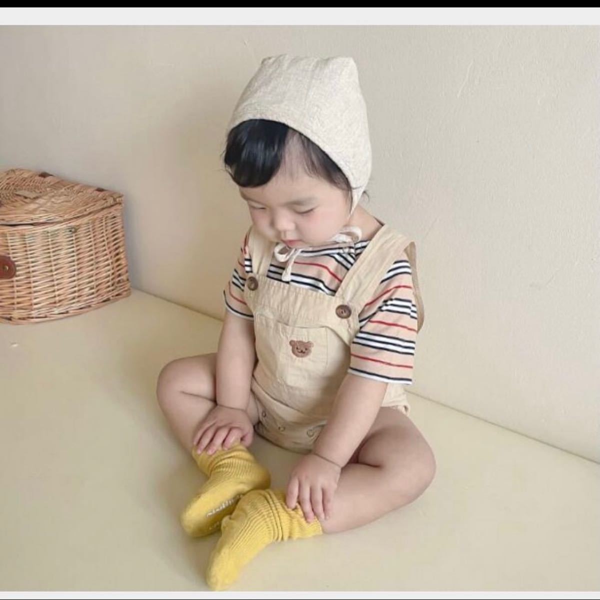 ベージュボーダーTシャツ　73