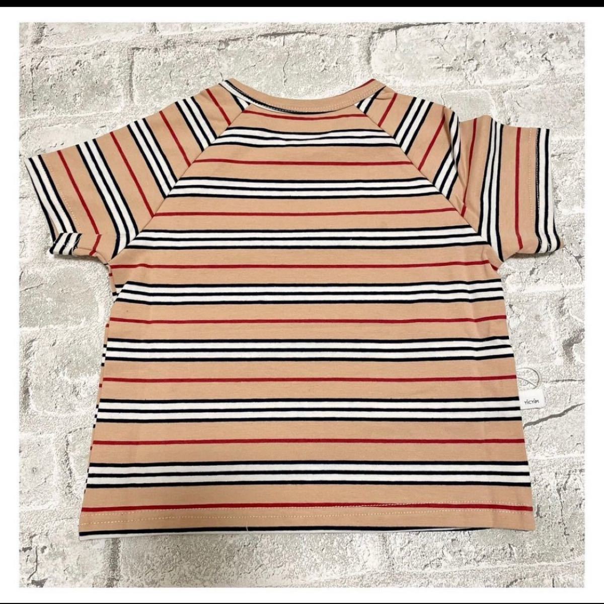 ベージュボーダーTシャツ　73