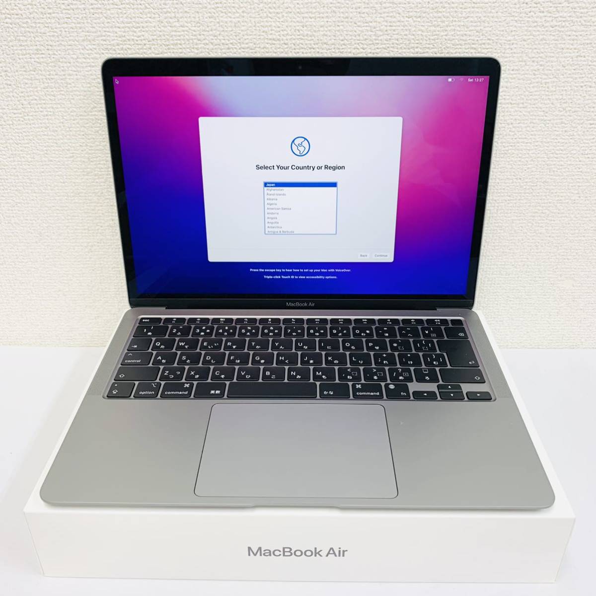 【美品】Apple MacBook Air 2020 13インチ M1 8GB 256GB スペースグレイ 充放電24回 MGN63J/A NN4281_画像1