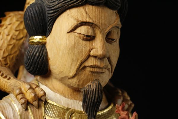 LIG】仏教美術 細密木彫 一本彫 彩色 八大龍王像 特大53㎝ 切 LIG】仏教美術 細密木彫 一本彫 彩色 八大龍王像 特大53㎝ 切