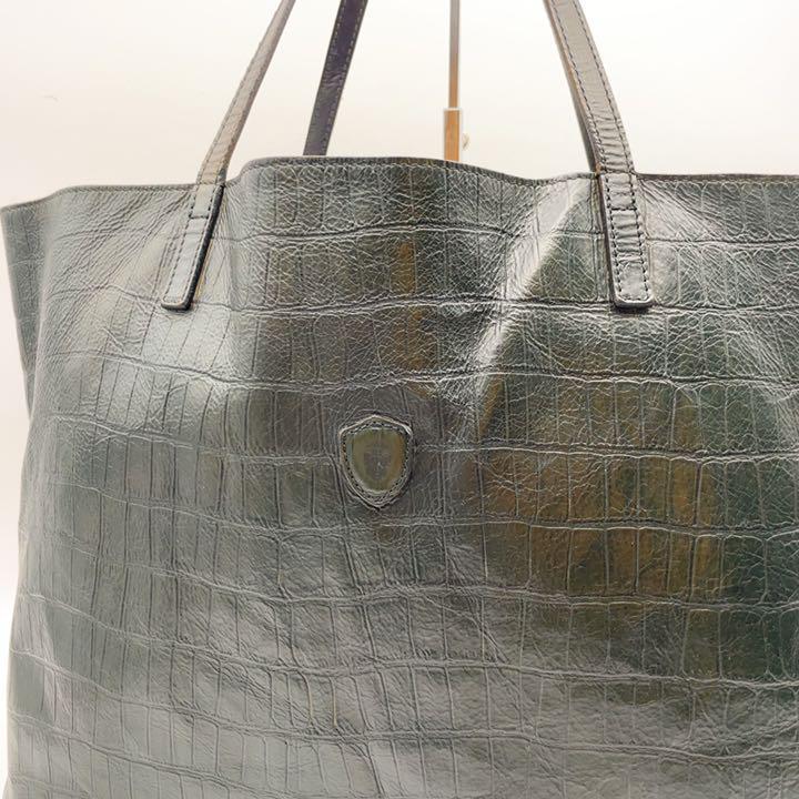 春のコレクション 美品✨フェリージ トートバッグ クロコ型押し レザー