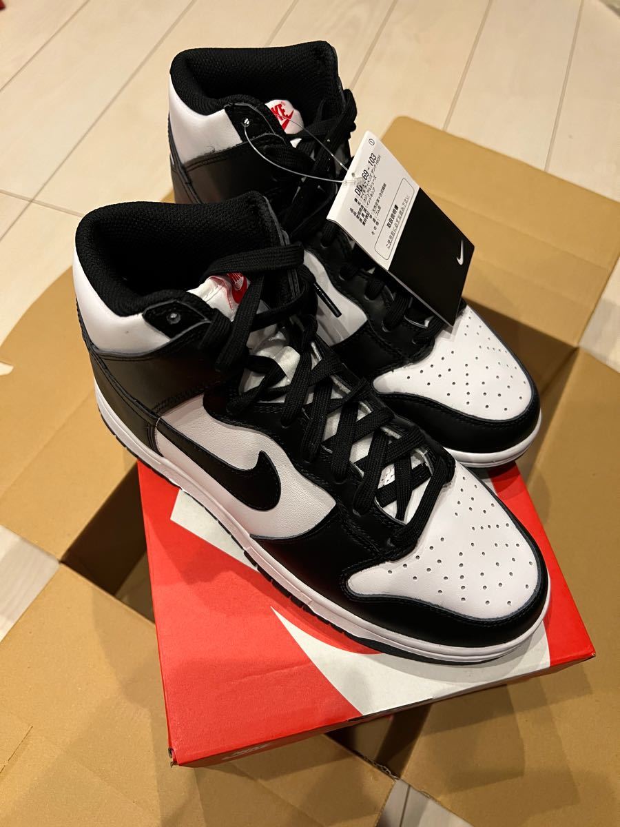 Nike WMNS Dunk High "Black and White" 24.5cm