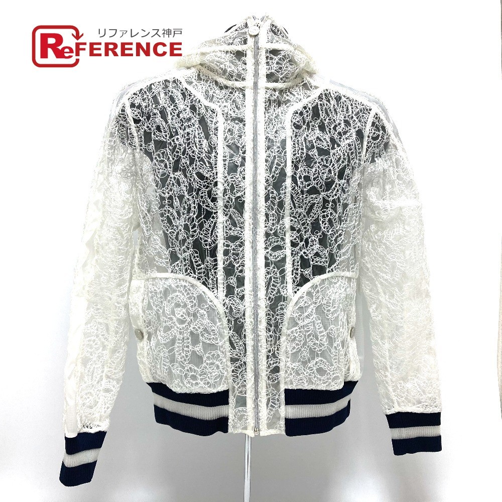 CHANEL Chanel P58260 CC here button vinyl race see-through Zip up Parker blouson white lady's [ used ]