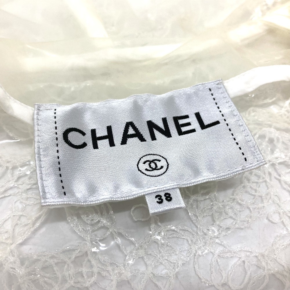 CHANEL Chanel P58260 CC here button vinyl race see-through Zip up Parker blouson white lady's [ used ]