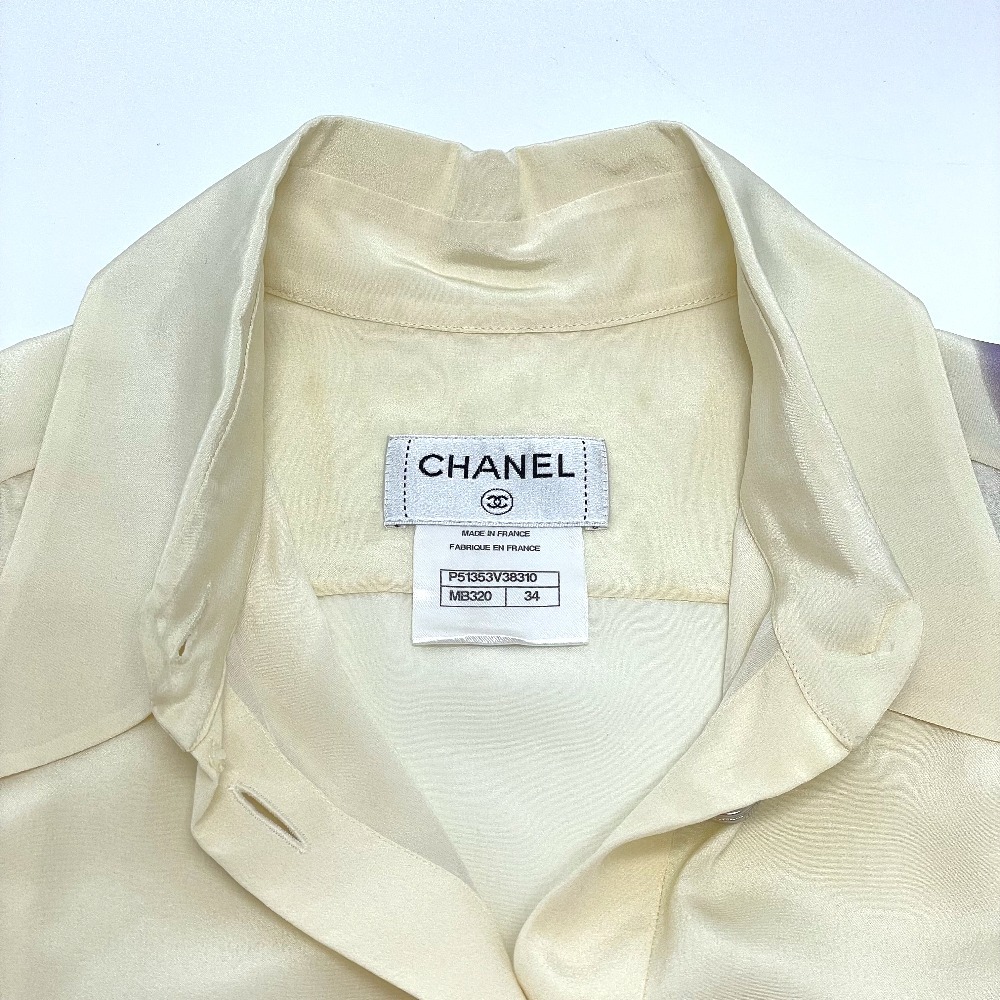 CHANEL シャネル P51353 フラワーモチーフ ブラウス シャツ カットソー ノースリーブ トップスその他 シルク100% マルチカラー 【中古】_画像6