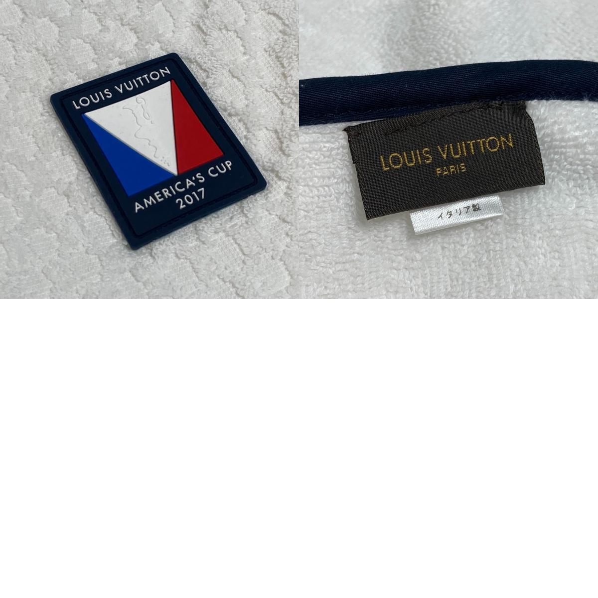 LOUIS VUITTON Louis Vuitton bath towel 2017 America z cup beach ta Horta oru cotton white unisex [ used ] unused 