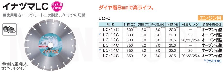 三京ダイヤモンド工業 イナヅマLC LC-14C 内径20.0mm_画像2