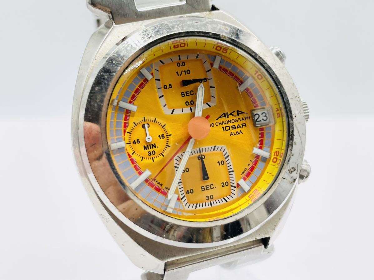 M☆SEIKO ALBA AKA V657-6030 セイコー アルバ クロノグラフ 腕時計