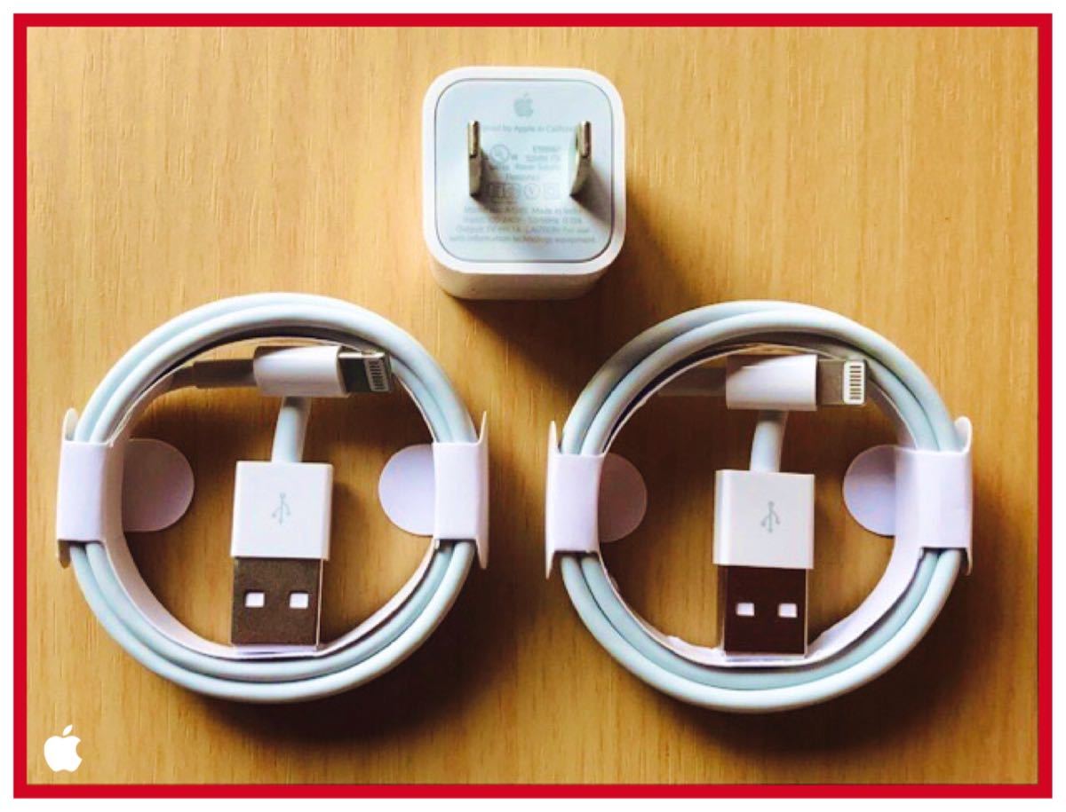 《3点セット》 Apple iPhone/ライトニングケーブル & USBアダプタ充電器
