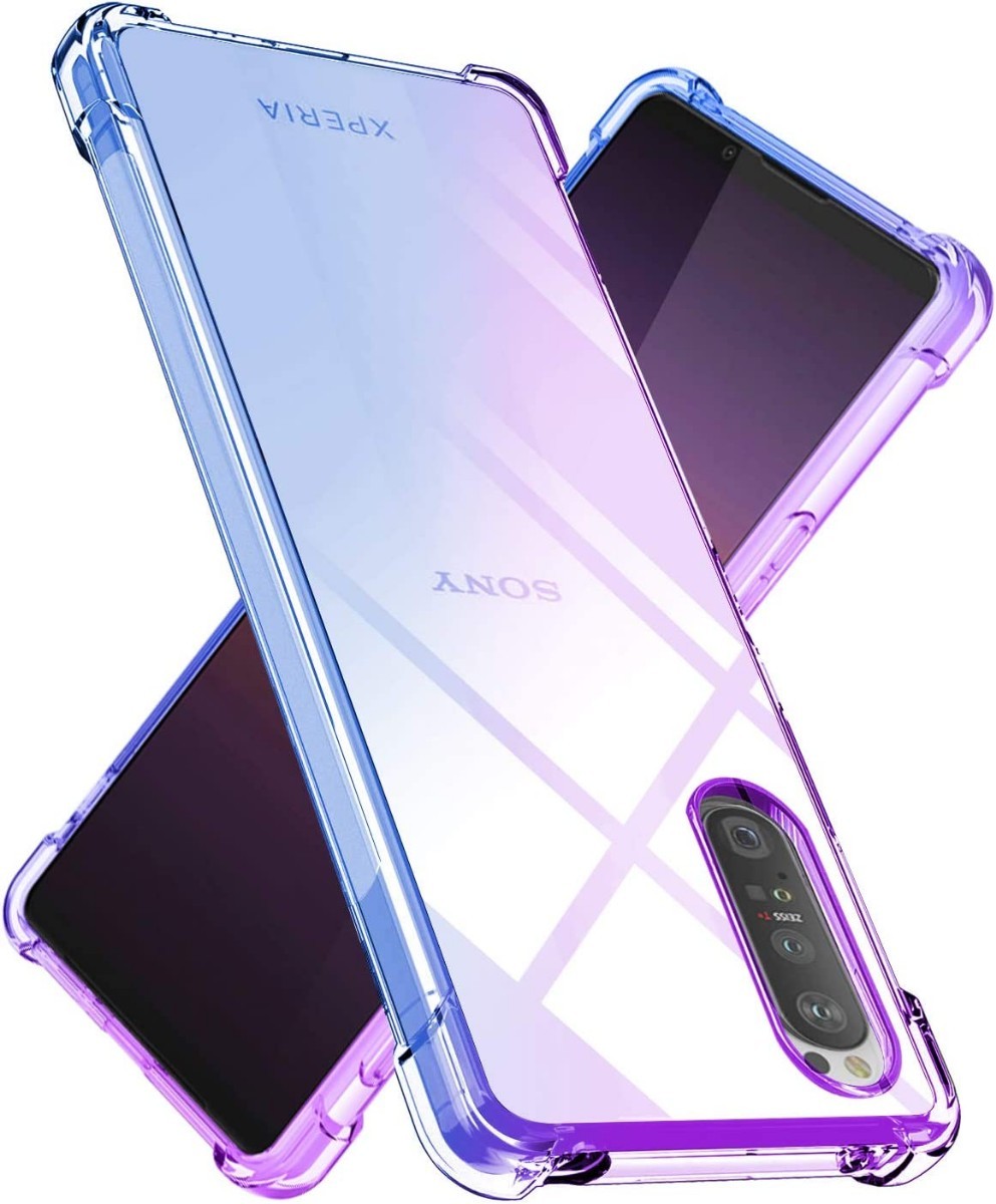 Xperia1Ⅳ SOG06 ケース グラデーション クリア TPU 耐衝撃