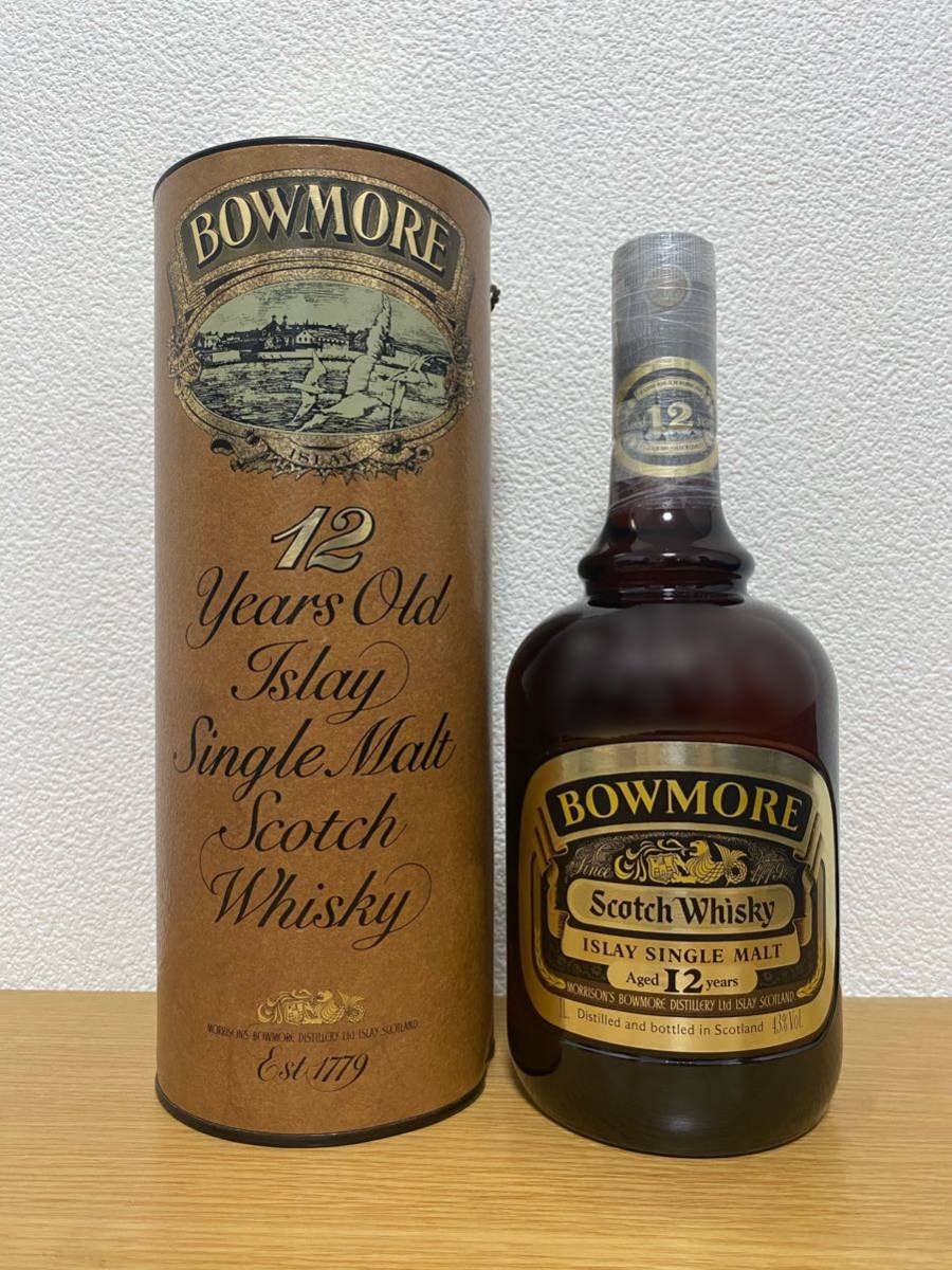 冬の華 ボウモア 12年 シングルモルト スコッチ 1ℓ 瓶 レア BOWMORE 箱