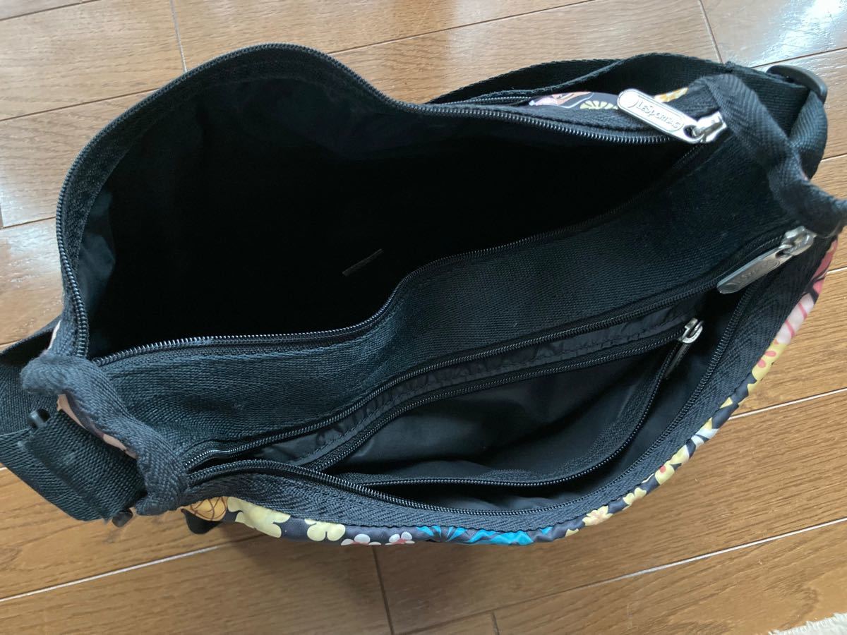 中古　ハワイ限定　LeSportsac レスポ　ワヒネフラ　フラガール　ショルダーバッグ　デラックスエブリディ　良柄