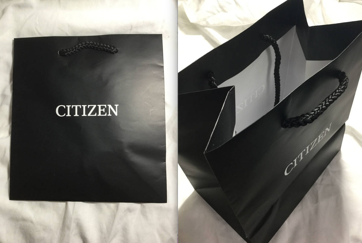 【1円〜 未使用】シチズン CITIZEN アテッサ AT9097-54E エコ・ドライブ電波時計 メンズ ショップ袋 天然石ブレスレット_シチズン公式のショップ袋