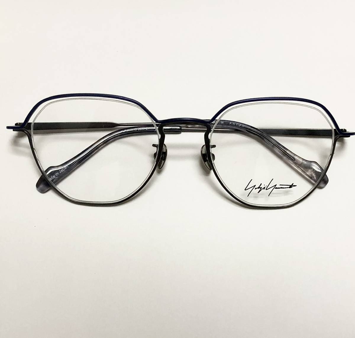 新品 Yohji Yamamoto ヨウジヤマモト メガネ Betaチタン素材 青