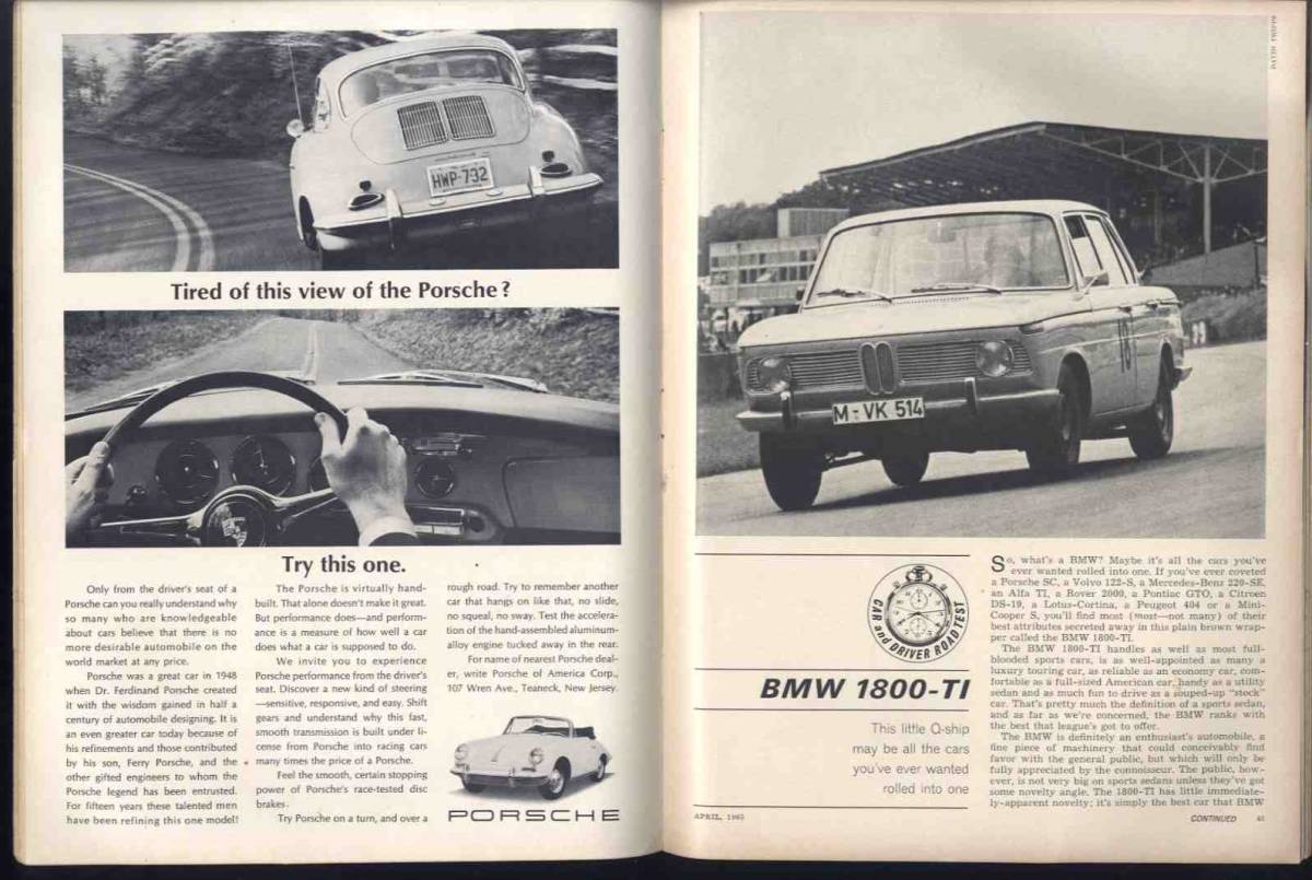 【c9192】65.4 CARandDRIVER／ポルシェ911、BMW 1800TI、アルファロメオ ジュリア スプリントGT、..._画像6