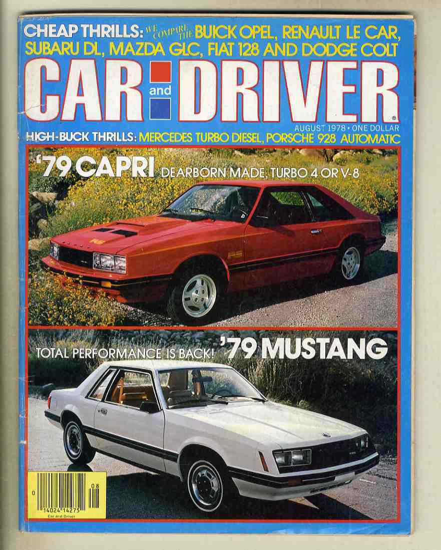 【c9339】78.8 CARandDRIVER／フォードマスタング、マーキュリーカプリ、カリフォルニアハイウェイパトロールのダッジオムニ、..._画像1