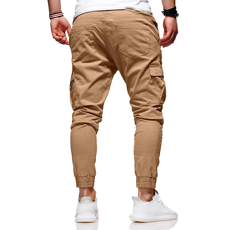  skinny pants men's chinos slim pants bottoms stretch bread jogger pants sweat pants beautiful legs plain S~XXL green 