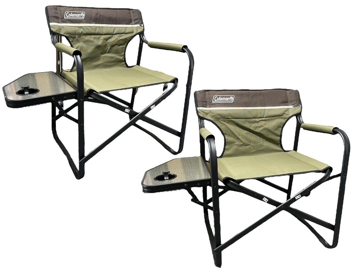Coleman サイドテーブル付きデッキチェア 2脚セット アウトドア レジャー キャンプ テーブル チェア コールマン 椅子 外用チェア 簡易椅子