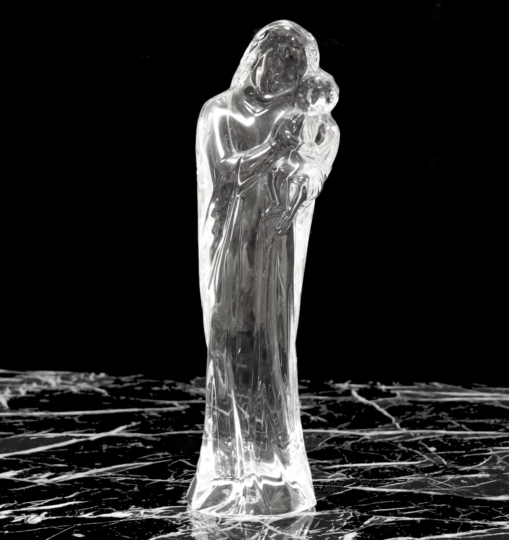 バカラ (BACCARAT) レア フィギュリン 聖母マリア 24cm 1kg クリスタルガラス製 マドンナ キリスト イエス 置物 フィギュア オーナメント