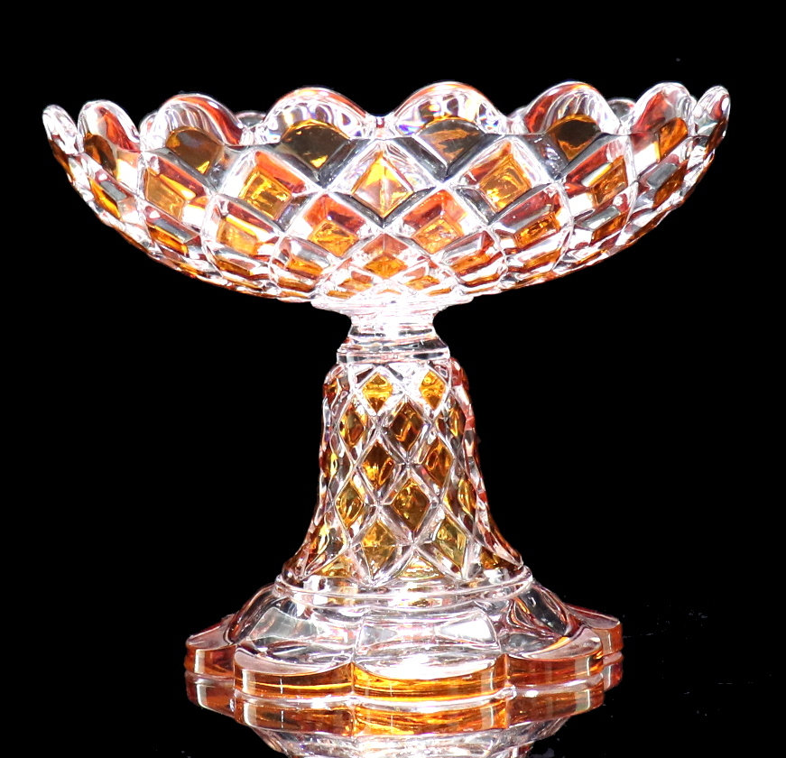 オールド・バカラ(BACCARAT) ディアマン・カレ 大型 琥珀色被せ