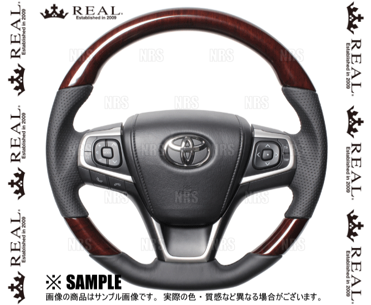 REAL レアル プレミアム (60ブラウンウッド/ブラックユーロステッチ) エスティマ ハイブリッド AHR20W 2016/6～ (U60-BRW-BK