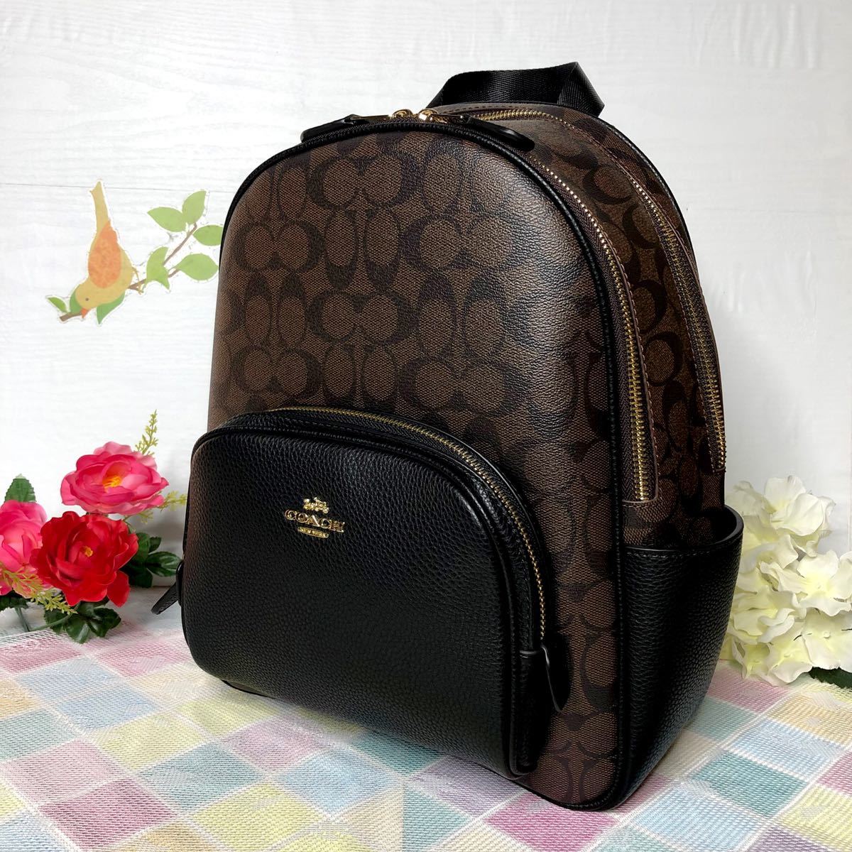 COACH コーチリュック 新品 バッグパック シグネチャー 新作 ブラウンx