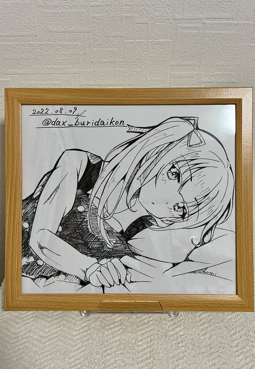 霞/艦これ/艦隊これくしょん/同人/色紙/モノクロ/手描きイラスト 霞/艦これ/艦隊これくしょん/同人/色紙/モノクロ/手描きイラスト