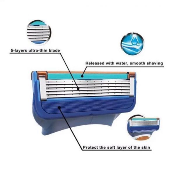 髭剃り替刃 ジレットフュージョン 互換品　ブルー　8個セット☆