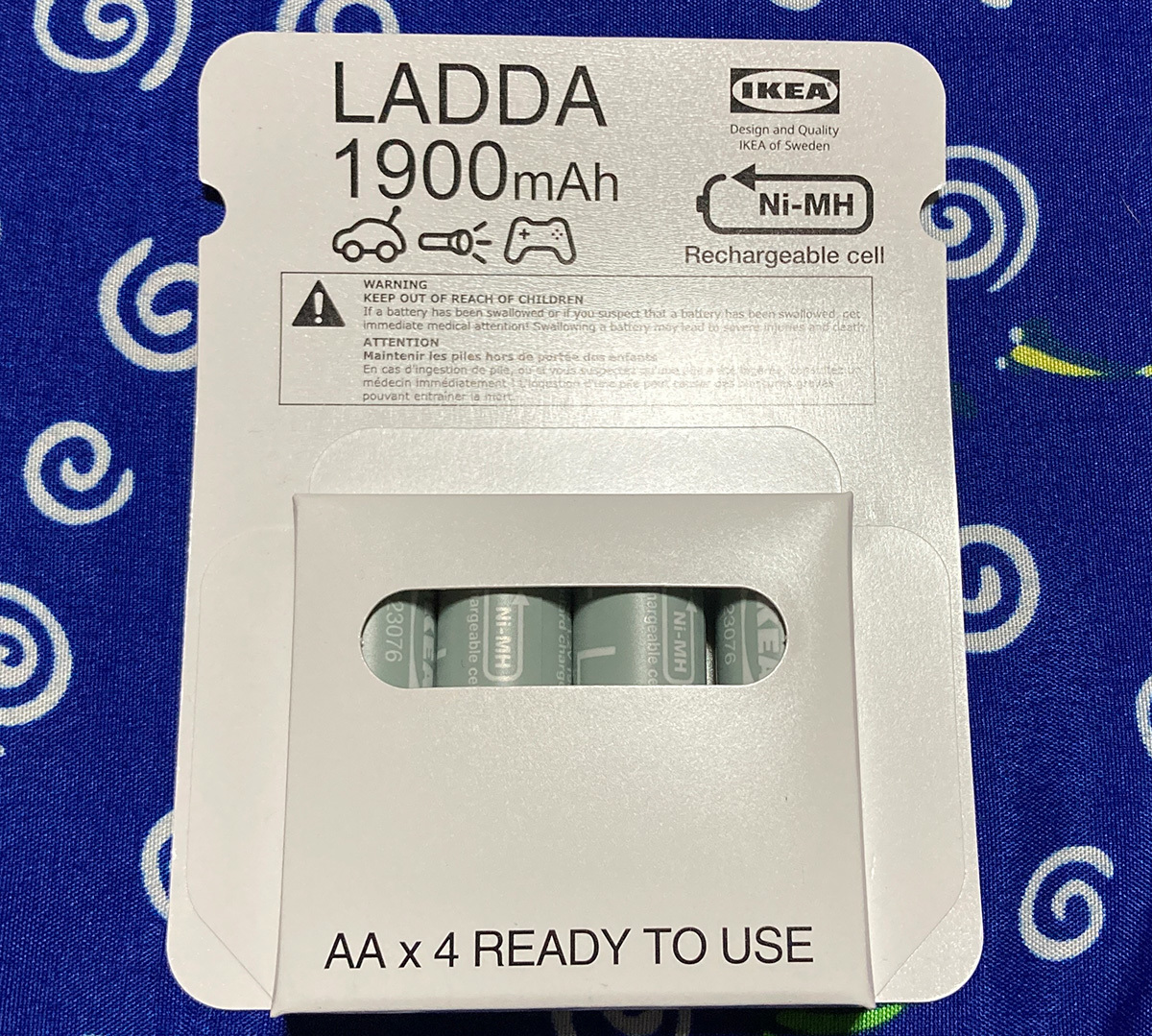 安心の日本産電池 LADDA ラッダ 充電式電池 (単3形) 1.2V 1900mAh 4本 未使用新品 _画像1