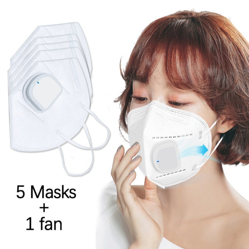 MADMAX fan mask set mask 5 sheets fan 1 point / for summer ma square - fan .. not cold sensation electric anti-bacterial u il s measures [ mail service postage 200 jpy ]