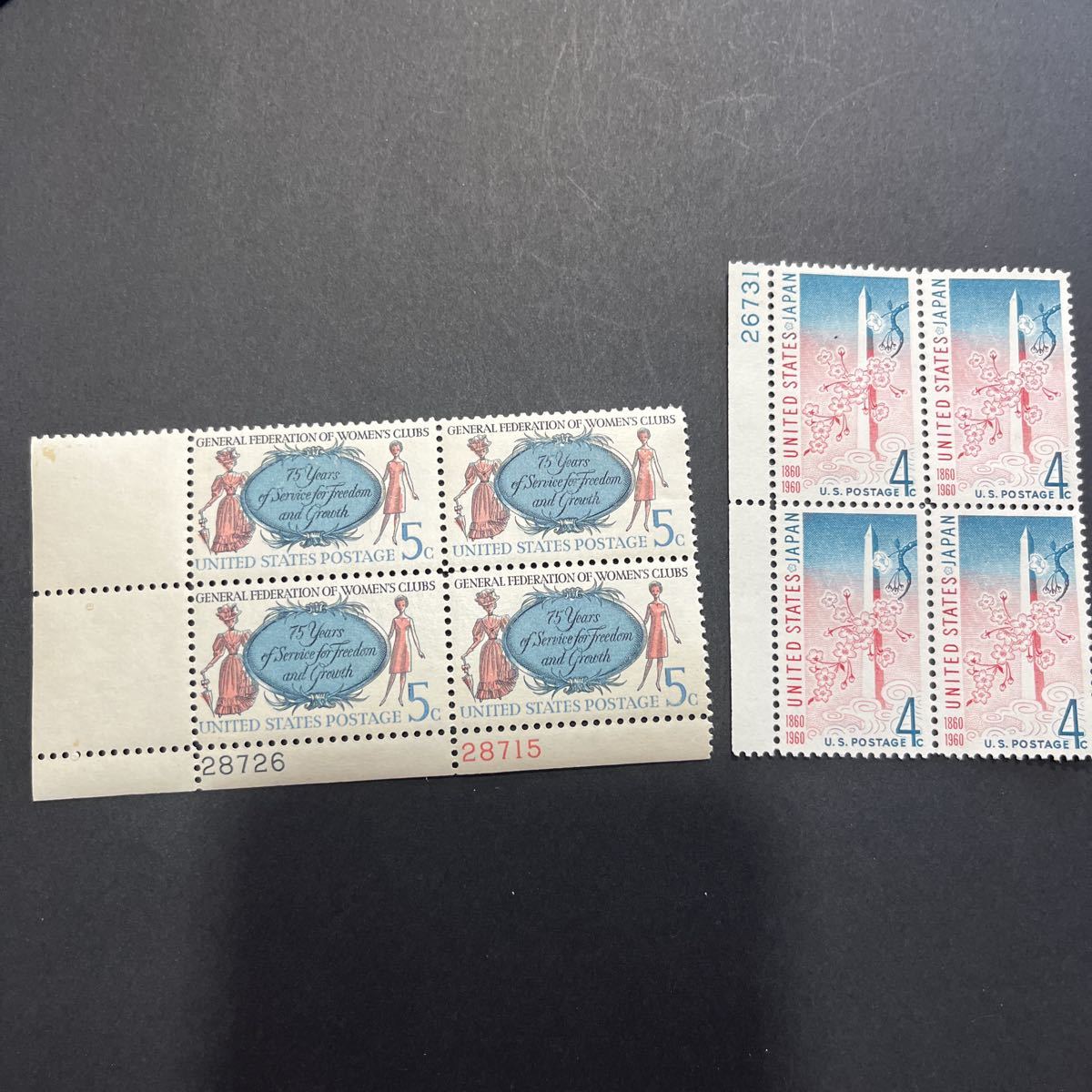 0574 アメリカ切手　田形　未使用　1960_画像1