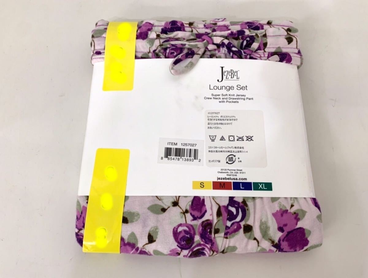  new goods #JeZeBeLjizeru lady's Night wear short sleeves pyjamas L floral print purple!