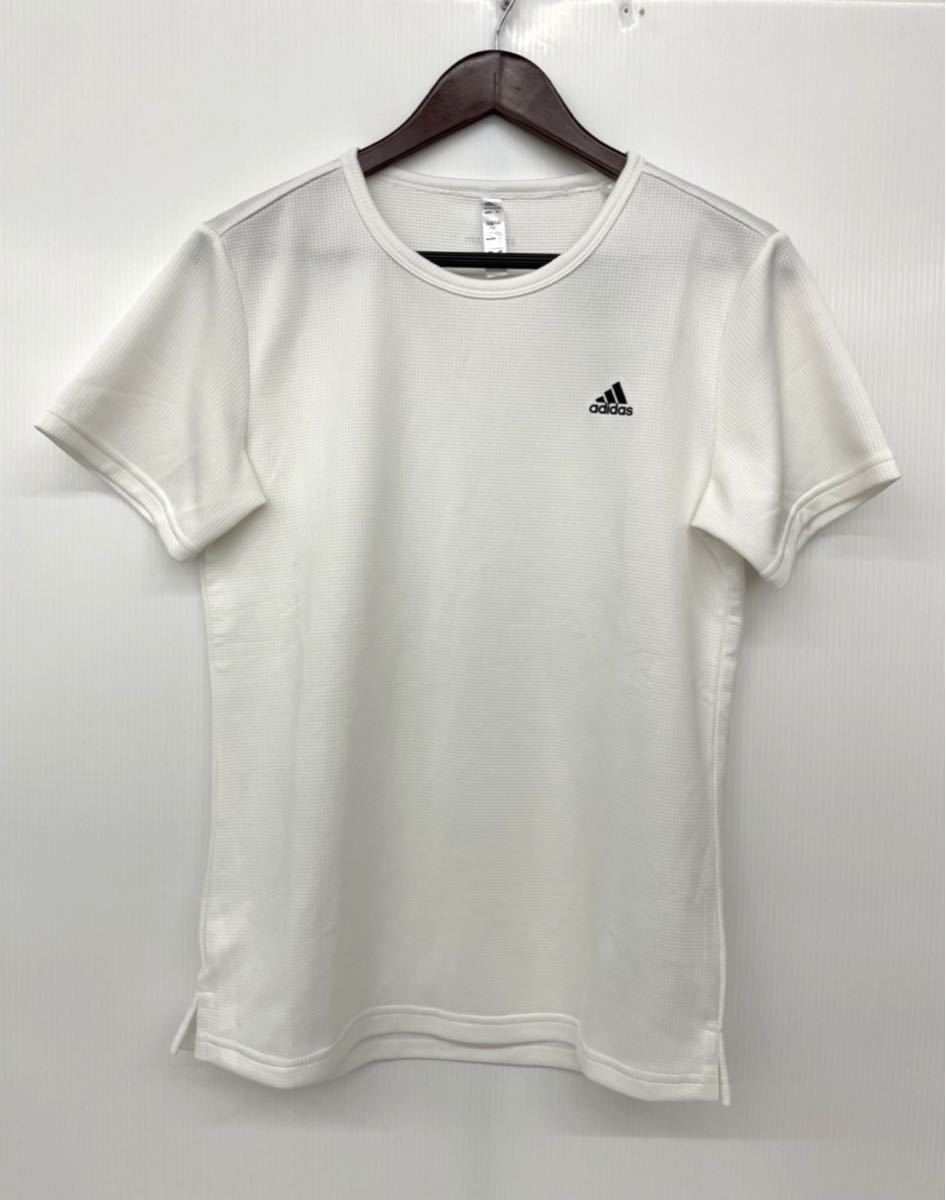  new goods #adidas Adidas lady's short sleeves shirt T-shirt OT waffle white GQ0612 167-173cm