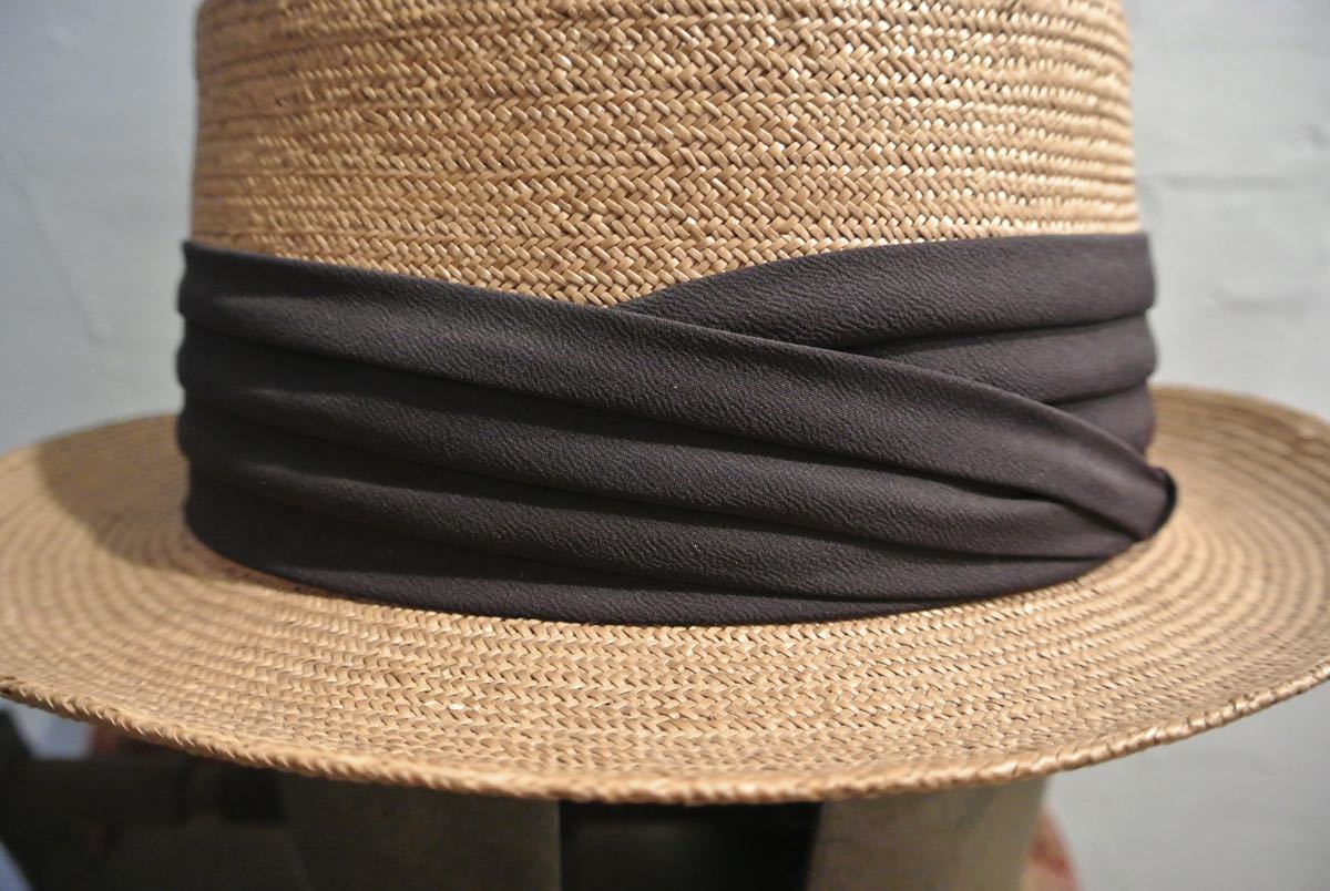 Vintage stetson straw hat Leghornヴィンテージステットソンストロー