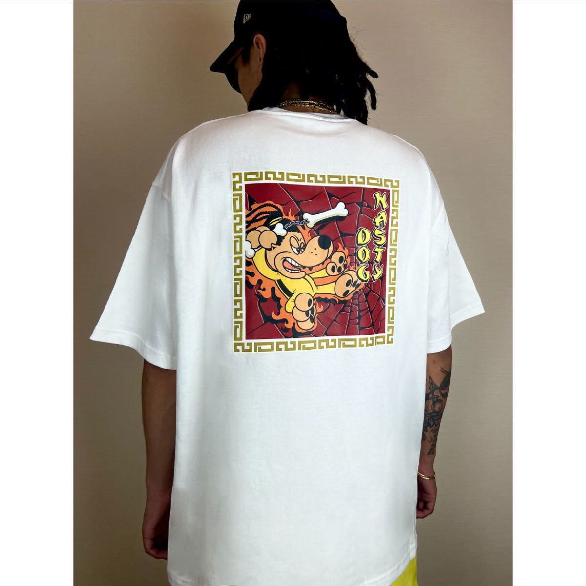 【ラスト一点】 新品　未使用　NastyDog/ Kung-Fu Dog Tee (White) ナスティドック Lサイズ