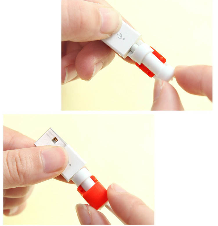 ケーブルプロテクター USBケーブル コネクタ保護 断線防止 白4個セットの画像7