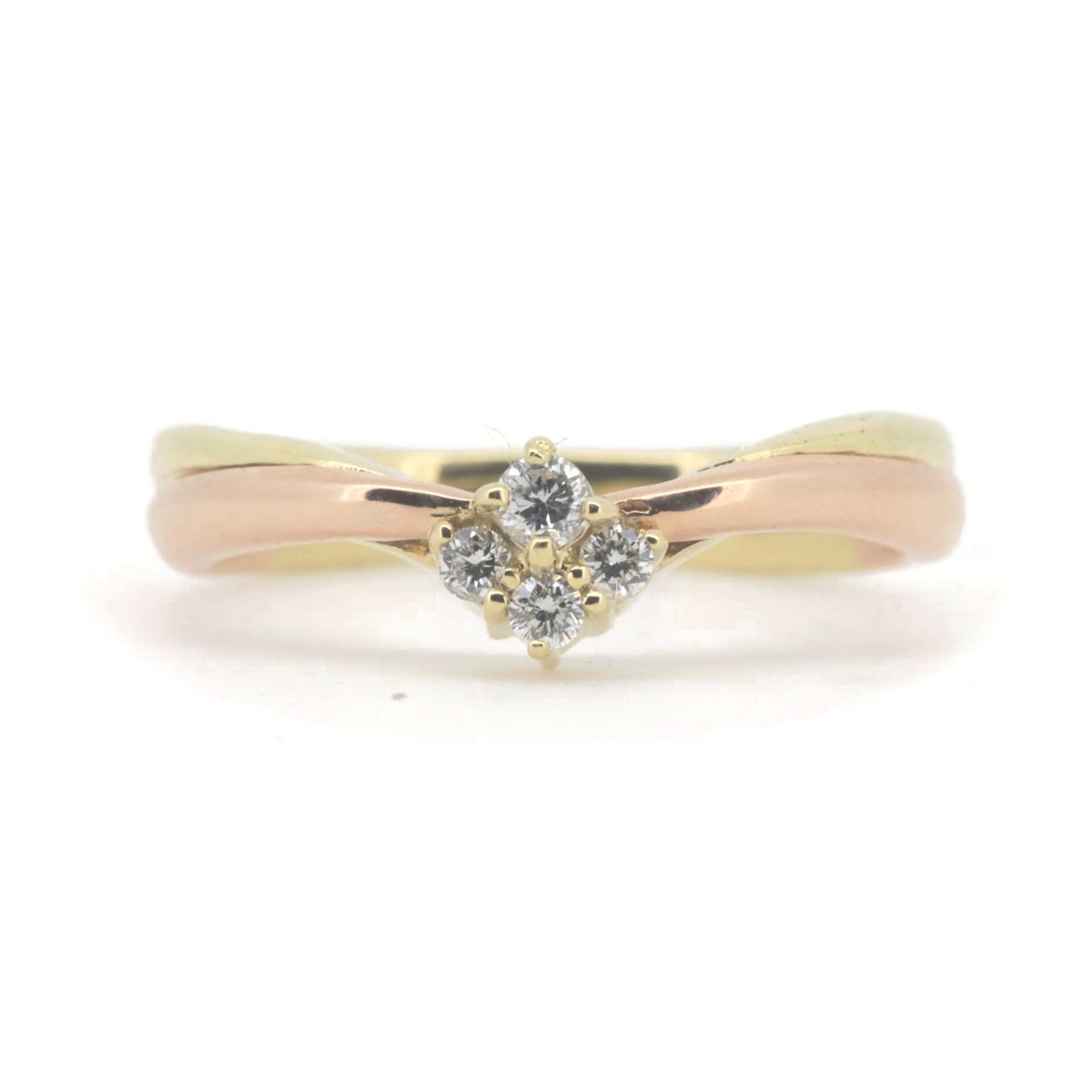 スタージュエリー ダイヤモンド リング 指輪 8号 0.10ct K18YG/PG(18金