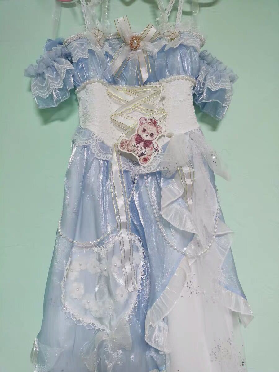 白雪姫ロリィタ レースドレス ネックハーネス2点セット コスプレ衣装