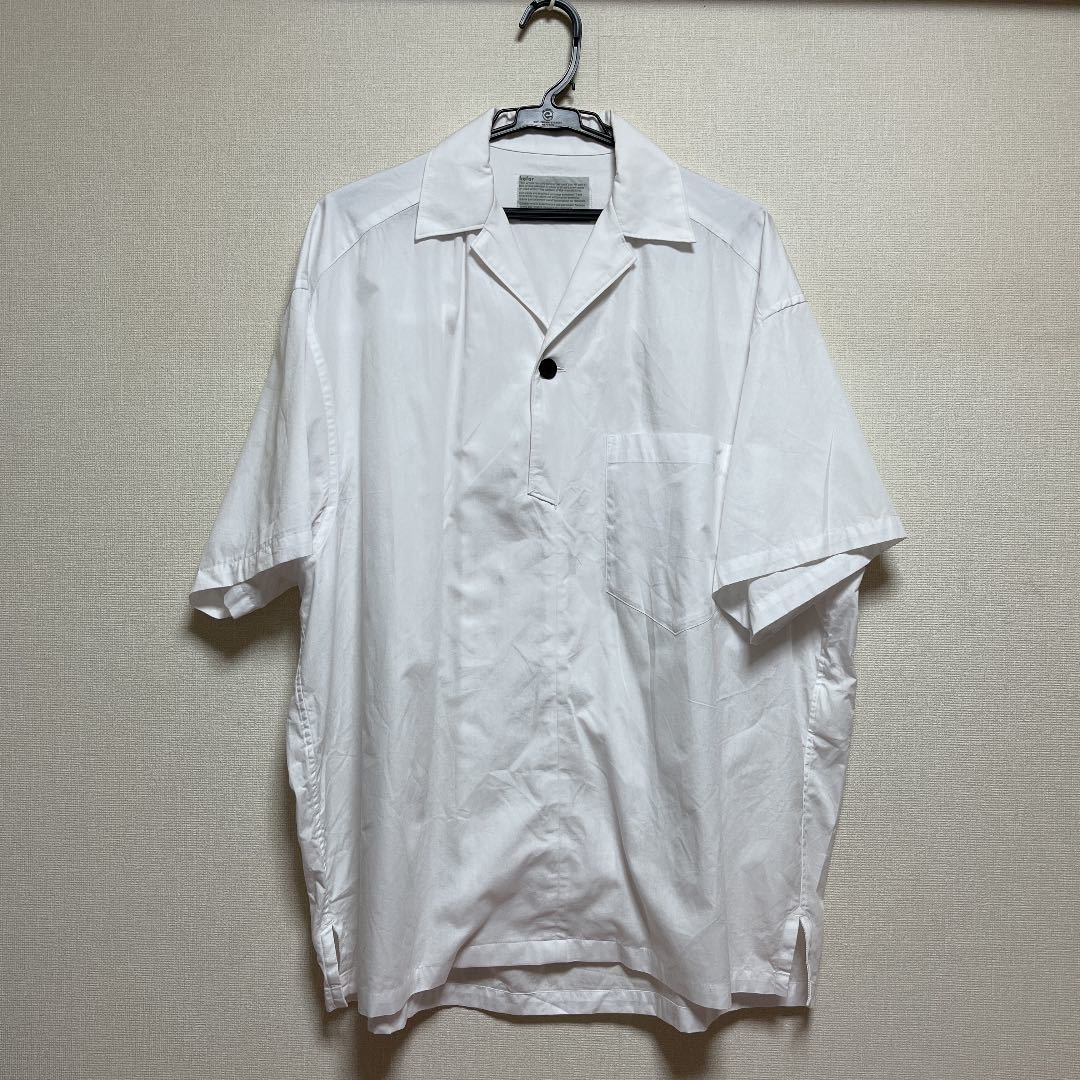 20SS Kolor オーバーサイズ オープンカラーシャツカラー 半袖シャツ 白