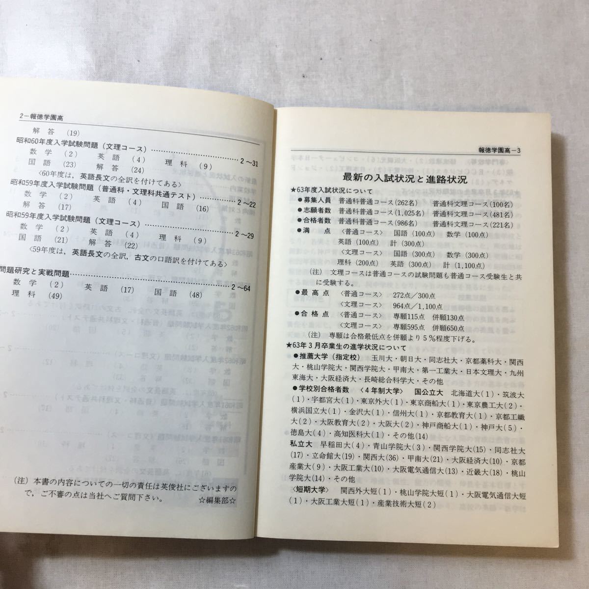 zaa-368 報徳学園高等学校 1989年度受験用 赤本 限定版(高校別 zaa-368 報徳学園高等学校 1989年度受験用 赤本 限定版(高校別