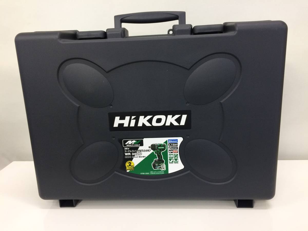 １円~！HiKOKI(ハイコーキ) 旧日立工機 WR36DD(2XPS) コードレスインパクトレンチ 36V電池2個・充電器・ケース付_画像3