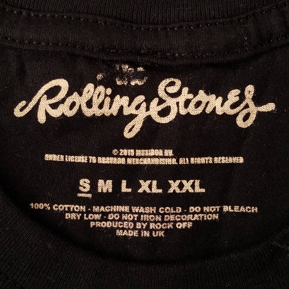 魅惑のバンドT特集! 未使用『THE ROLLING STONES ザ・ローリングストーンズ』半袖Tシャツ 2015年コピーライト 英国製 ブラック S／ロックT_画像3