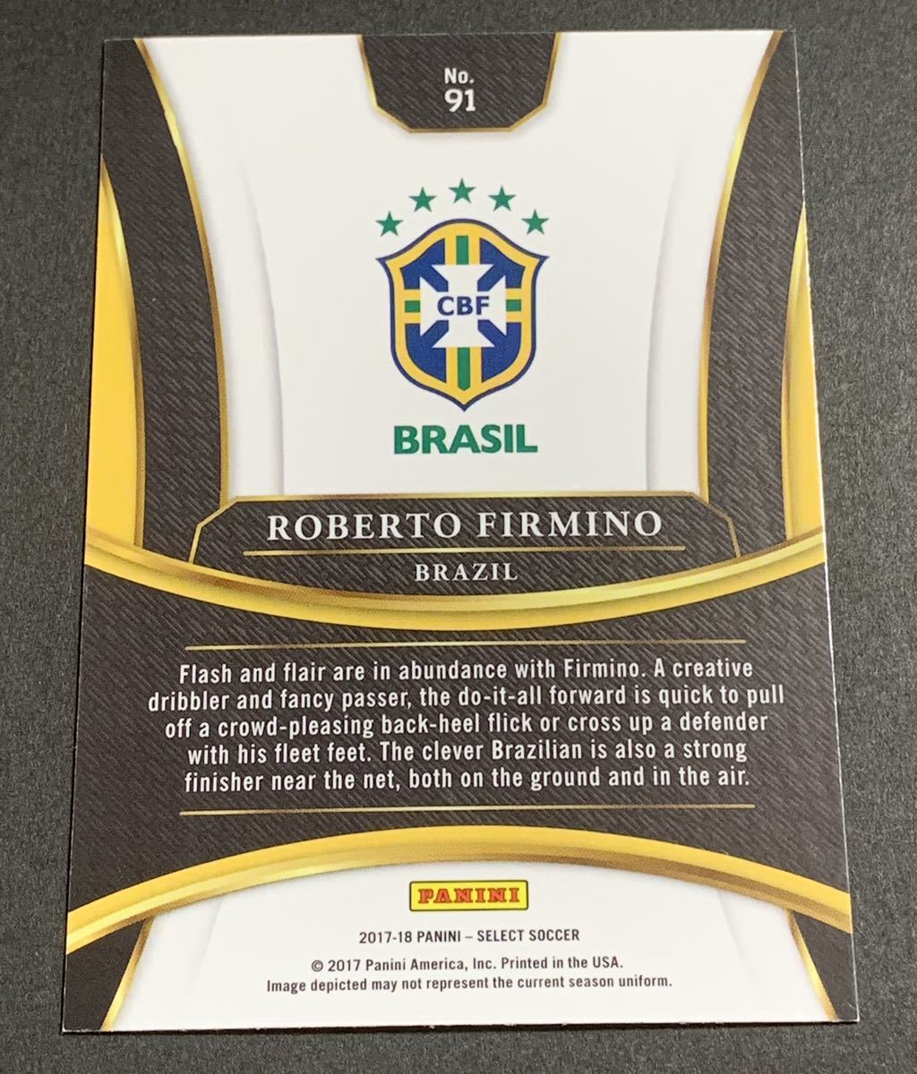 2017-18 Panini Select Robert Firmino No.91 Brazil フィルミーノ　ブラジル_画像2