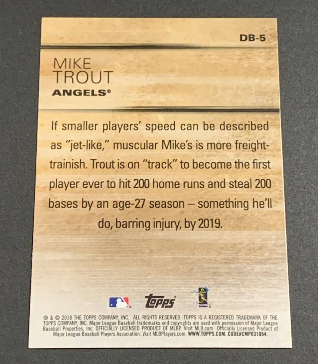 2018 Topps Don’t Blink Mike Trout DB-5 Angels MLB マイクトラウト　エンゼルス_画像2