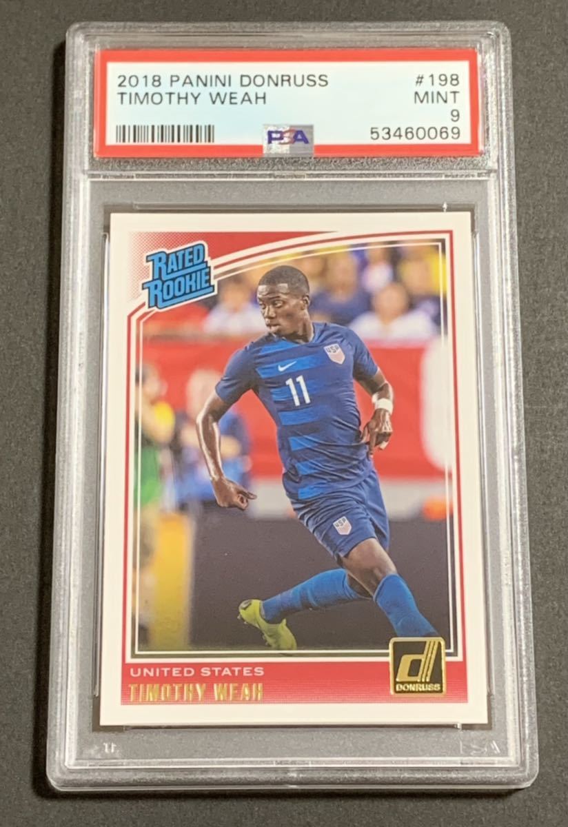 2018-19 Panini Donruss Rated Rookie Timothy Weah No.198 RC United States PSA 9 ティモシーウェア　ルーキー　アメリカ_画像1
