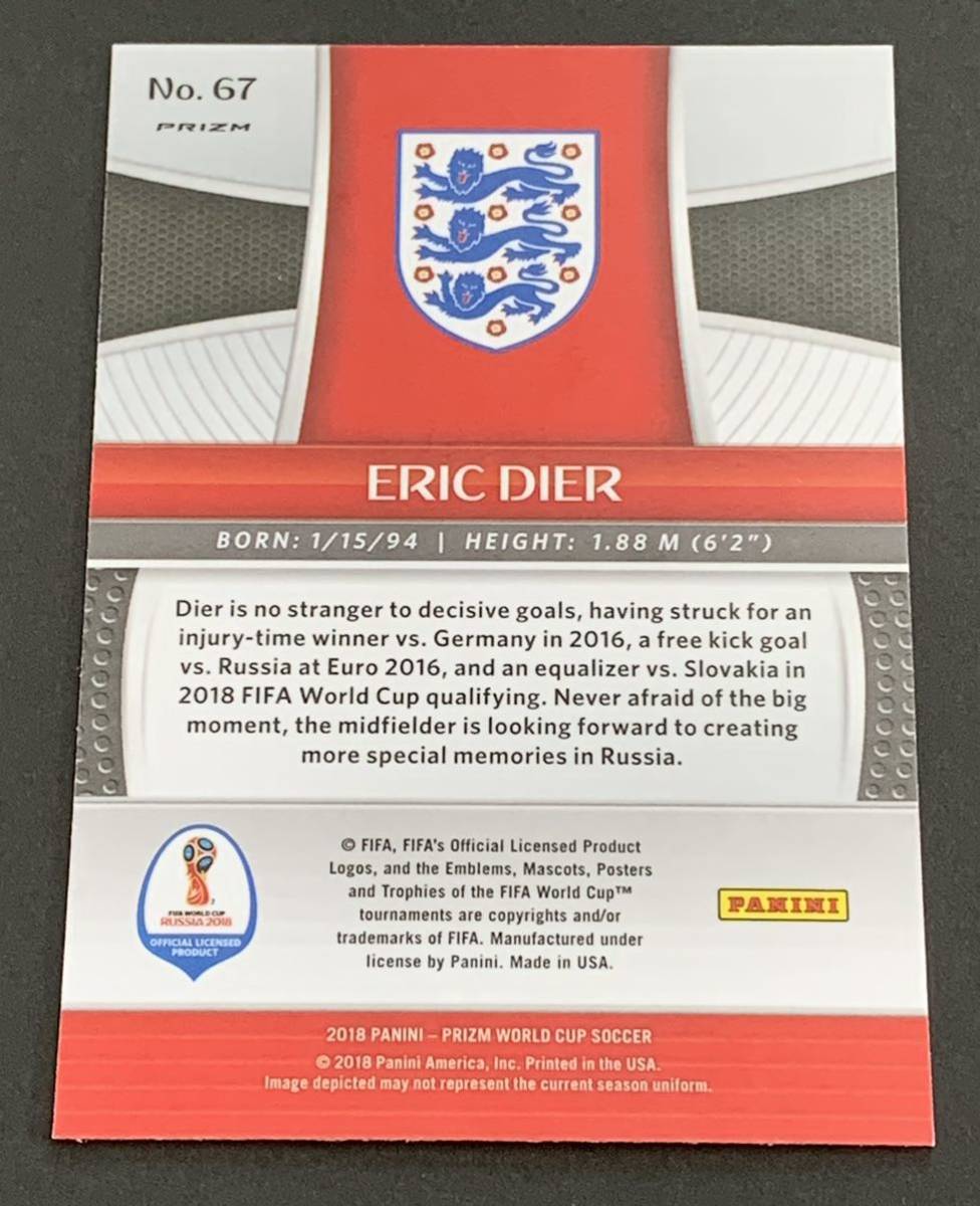 2018 Panini Prizm World Cup Eric Dier Red Blue Wave No.67 England エリックダイアー　イングランド　ワールドカップ_画像2
