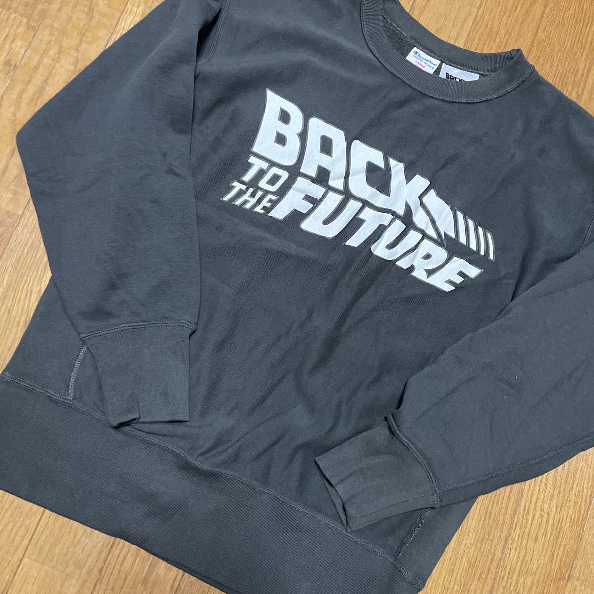 スウェット バックトウザフューチャー　チャンピオン　古着　映画　コラボ　オフィシャル　ロゴ　back to the future リバースウィーブ