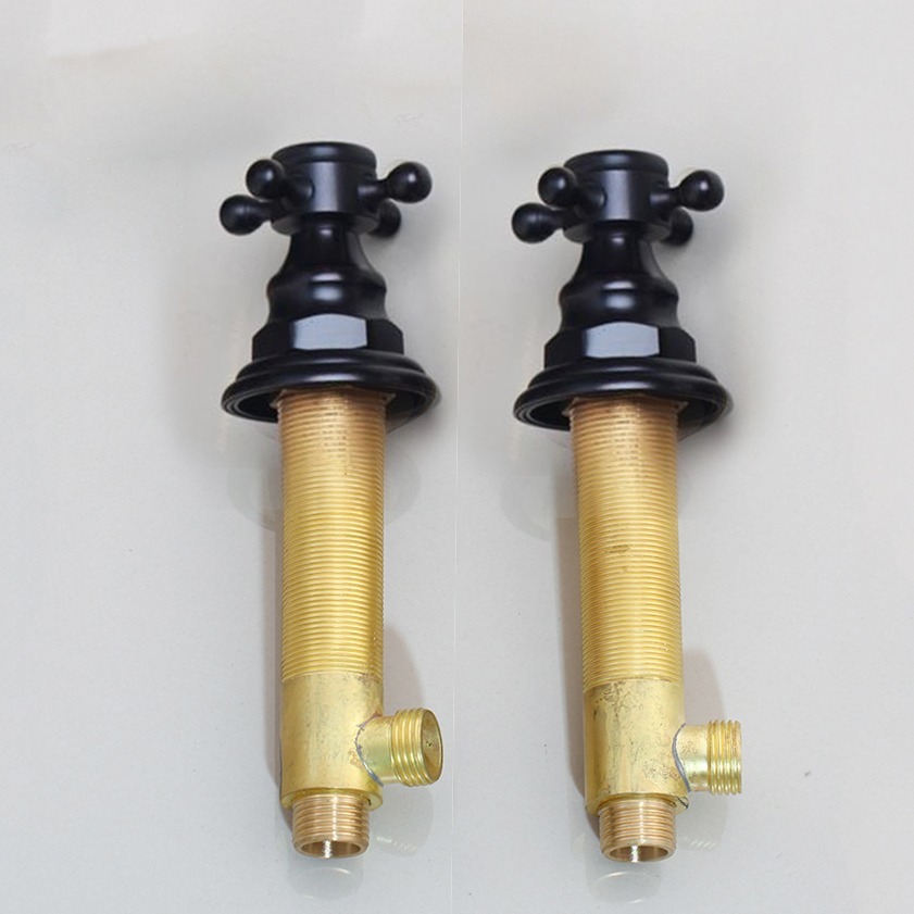 5種類の中から選べる アンティーク真鍮 2個セット 蛇口 水栓 ミキサー ハンドル 耐久性 ユニーク キッチン 浴室 ホット&コールド：gb61_D