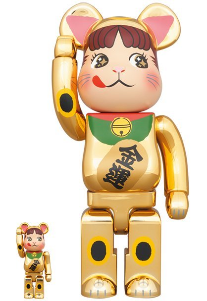 未開封 BE＠RBRICK 招き猫 ペコちゃん 金運 金メッキ 100% & 400% ベア